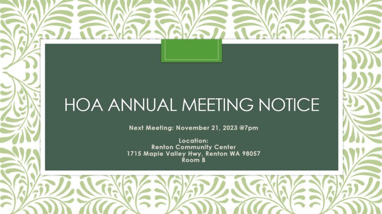 HOA Annual Meeting Announcement